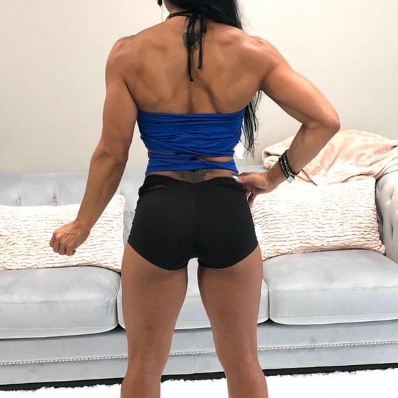 Blue crop top tie top medium large New NWT - Picture 4 of 8